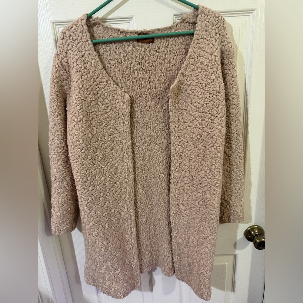 POL size medium ivory sherpa soft nubby knit cardigan sweater